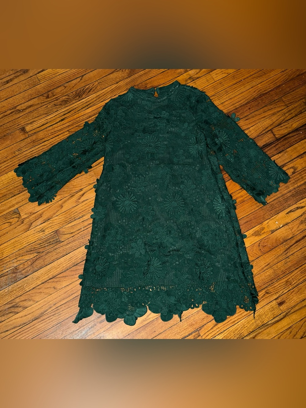 Shop The Mint Green 3D Floral Lace Overlay Dress Small Wedding Holiday - Picture 6 of 16